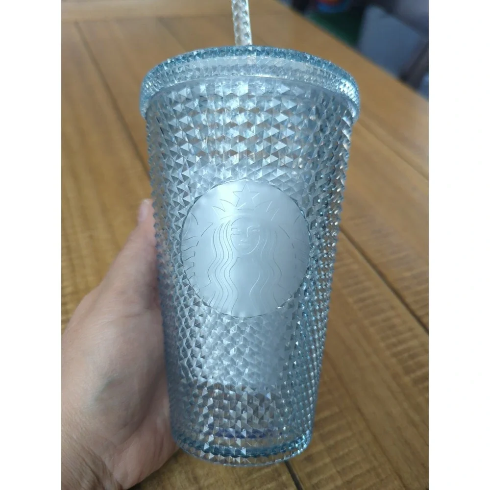 Starbucks Japan Grande Icy Blue Stud Tumbler Transparent Limited Edition‎ 16 oz